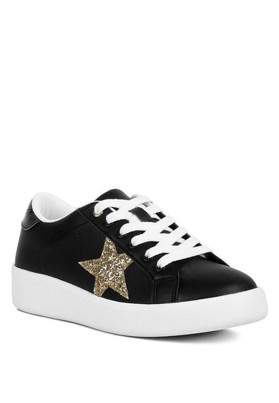 Starry Glitter Star Detail Sneakers - Bel Air Boutique