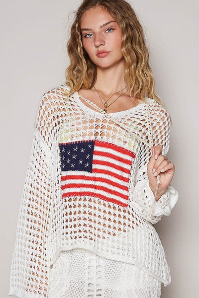 Stars and Strips Beach Sweater - Bel Air Boutique