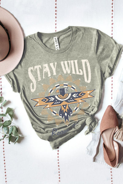 Stay Wild Mineral Tee - Bel Air Boutique