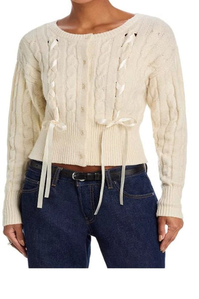 Steve Madden Saidee Cable Ribbon Cardigan - Bel Air Boutique