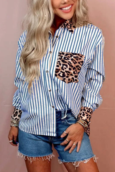 Stripes and Spots Button Down Blouse (Pre - Order Available) - Bel Air Boutique