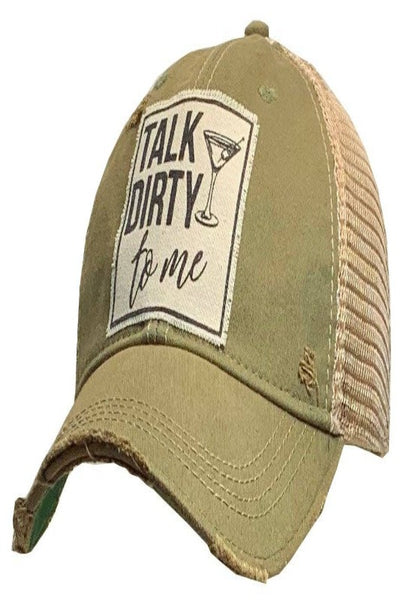 Talk Dirty To Me Distressed Trucker Hat Baseball Cap Unisex - Bel Air Boutique