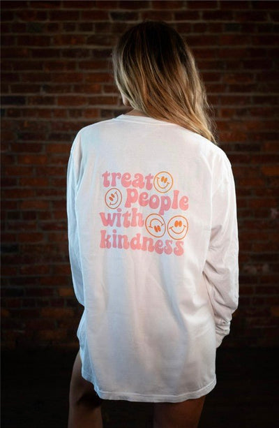 Treat People With Kindness Comfort Color LS Tee - Bel Air Boutique