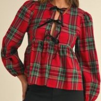 Trisha Tartan Plaid Top - Bel Air Boutique