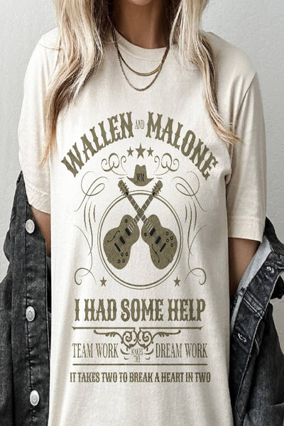 Wallen and Malone Concert Country Music Summer Graphic Tee - Bel Air Boutique