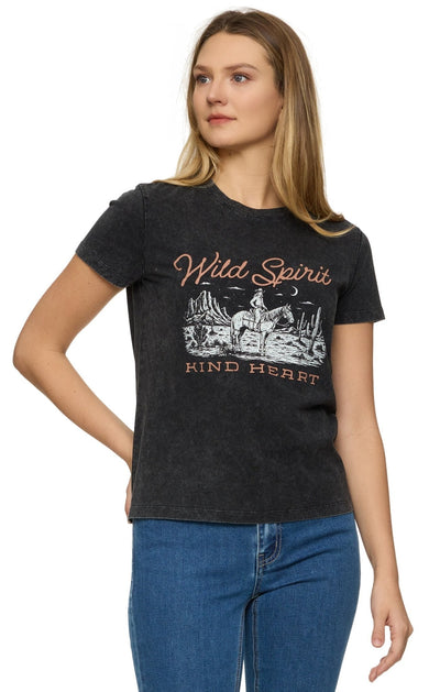 Wild Spirit Kind Heart Graphic Tee - Bel Air Boutique