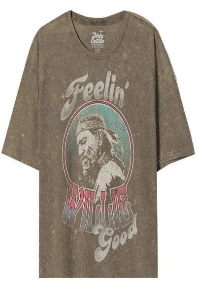 Willie Nelson Oversized Cropped Tee - Bel Air Boutique