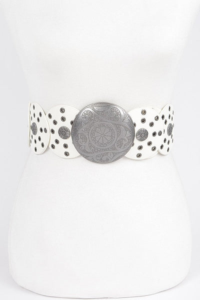 Wynonna Western White Belt - Bel Air Boutique