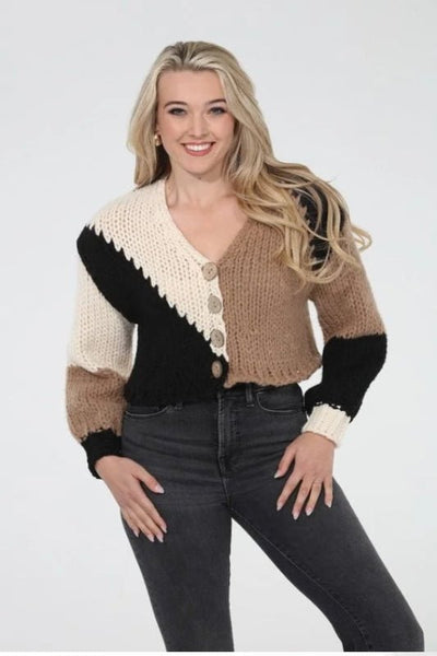 Zinnia Knit Patchwork Sweater - Bel Air Boutique