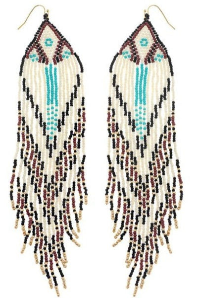 Farrah Seed Bead Fringe Earrings - Bel Air Boutique