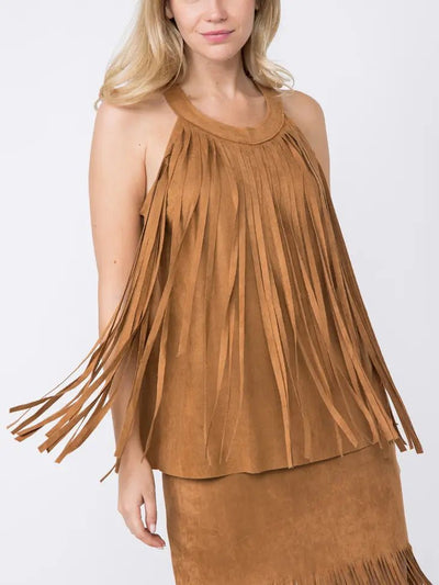 Hannah Fringe Halter Top - Bel Air Boutique