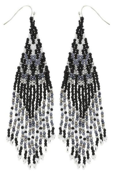 Julia Seed Bead Fringe Earrings - Bel Air Boutique