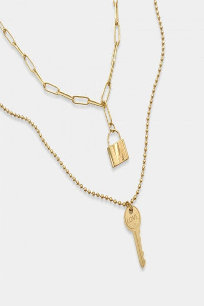 Lock and Key Layer Necklace - Bel Air Boutique