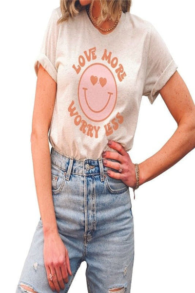 Love More Worry Less Graphic Tee - Bel Air Boutique