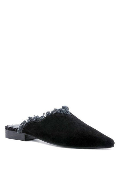 Molly Frayed Leather Mules - Bel Air Boutique