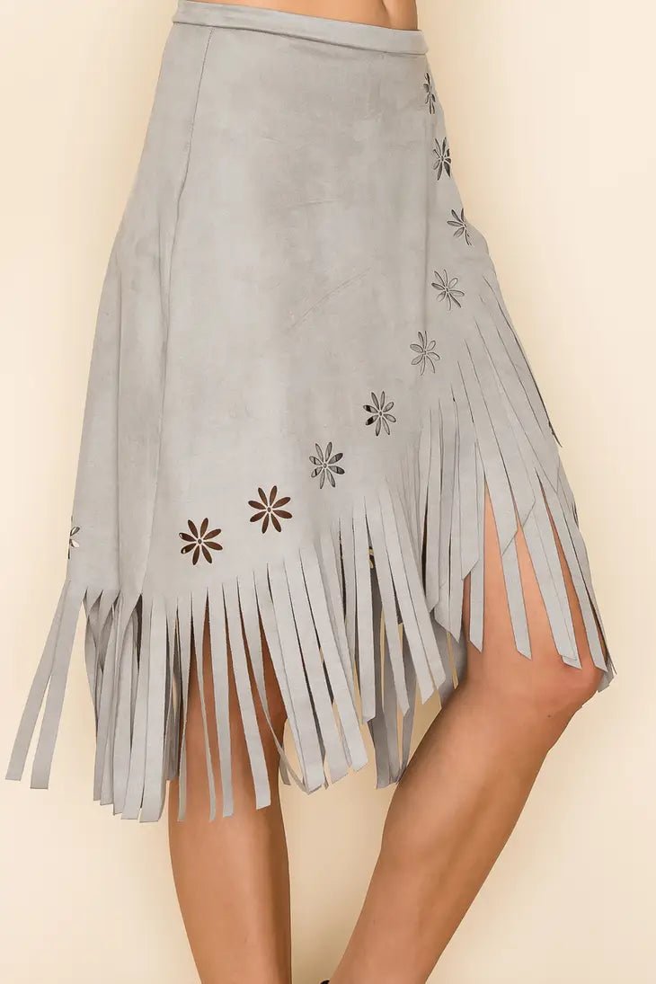 Olivia Overlay Fringe Skirt