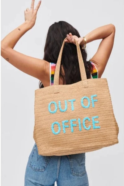 Out of Office Straw Tote - Bel Air Boutique