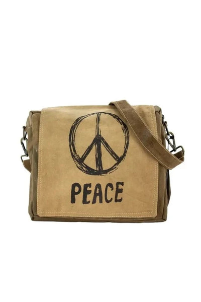 Peace Upcycled Military Tent Bag - Bel Air Boutique