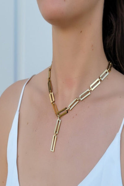 Rectangle Lariat Necklace - Bel Air Boutique