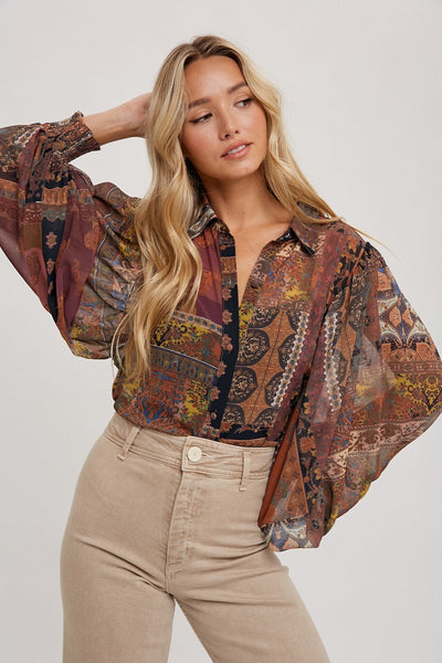 Suzanna Blouse w/Bishop Sleeve - Bel Air Boutique