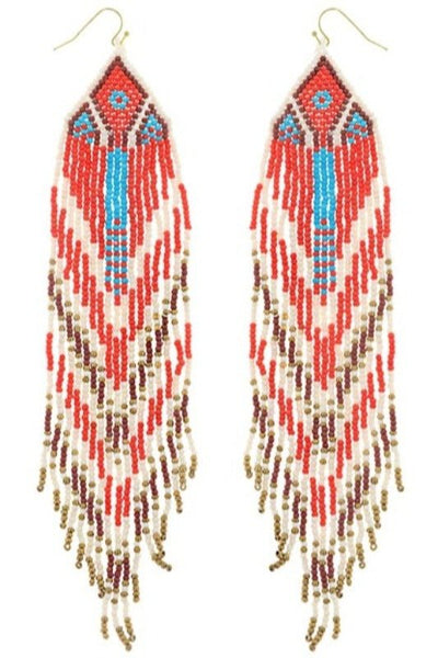Tanya Seed Bead Fringe Earrings - Bel Air Boutique