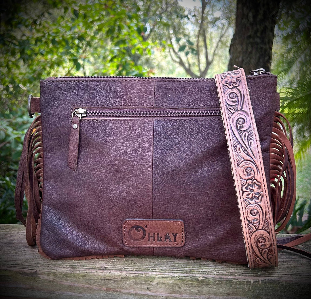 Western Genuine Leather Cowgirl Crossbody Messenger Fringe